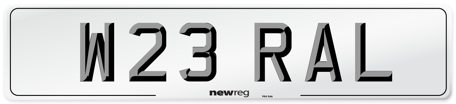 W23 RAL Number Plate from New Reg